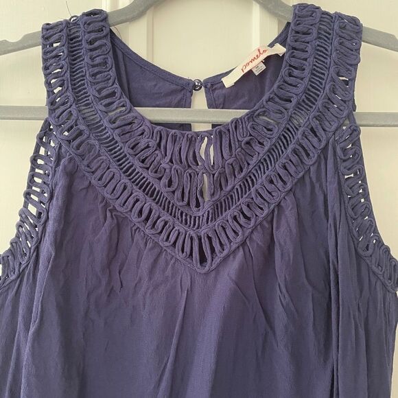 Pomelo navy crochet tank M - Picture 2 of 4